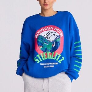 Stieglitz mountain hotel blue sweatshirt